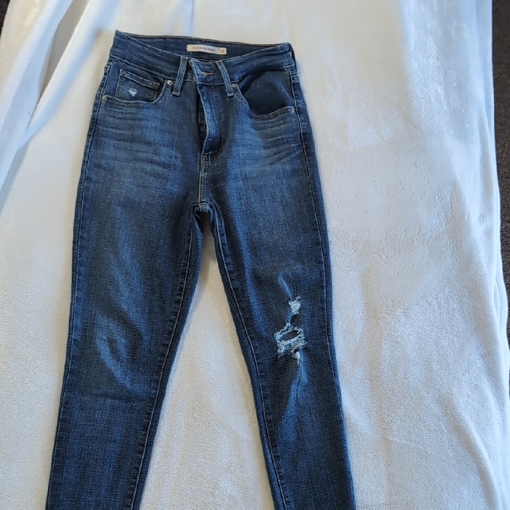 Women's Blue Distressed Jeans